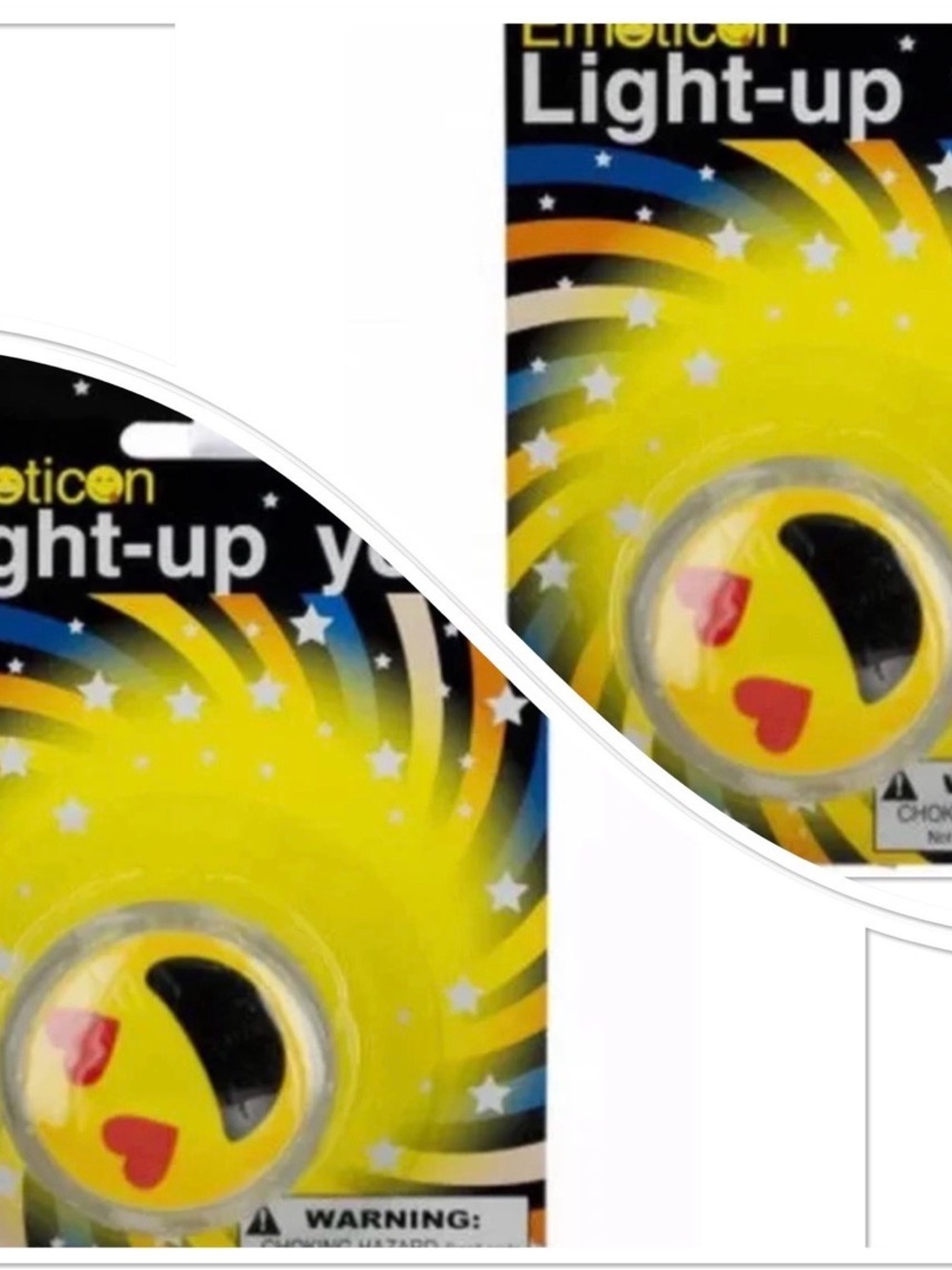 2 Might Light-Up Emoji Heart Eyes ToYoYo - Yellow Random Smily face